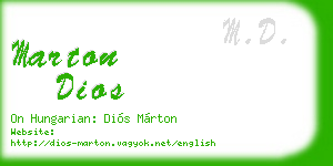 marton dios business card