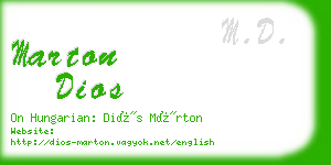 marton dios business card